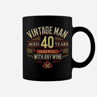 Mens 40Th Birthday Premium Tshirt | Man Aged Pairs With Wine Coffee Mug | Crazezy