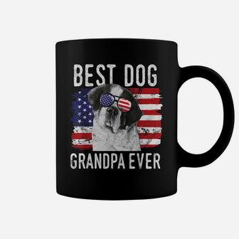 Mens American Flag Best Dog Grandpa Ever St Bernard Usa Coffee Mug | Crazezy