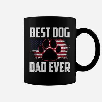 Mens American Flag Dog Dad Owner Best Dog Dad Ever Fathers Day Coffee Mug | Crazezy CA