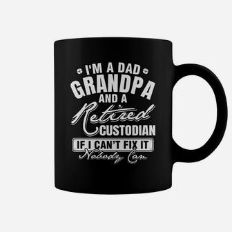 Mens Dad Grandpa And A Retired Custodian Funny Xmasfather's Day Coffee Mug | Crazezy UK