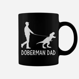 Mens Doberman Dad Dinosaur Dobe Dog Owners Funny Father's Day Coffee Mug | Crazezy