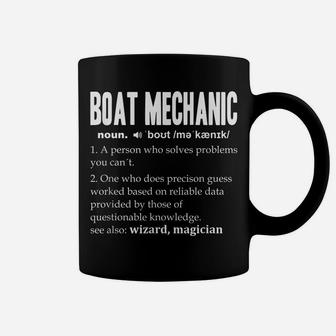 Mens Funny Boat Mechanic Definition Noun Mechanical Engineer Coffee Mug | Crazezy