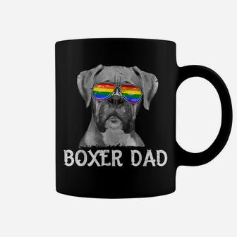Mens Lgbt Boxer Dad Rainbow Pride Flag Dog Lover Father's Day Coffee Mug | Crazezy