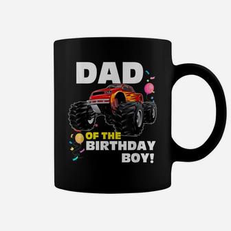 Mens Monster Truck Dad Of The Birthday Boy Gift Coffee Mug | Crazezy