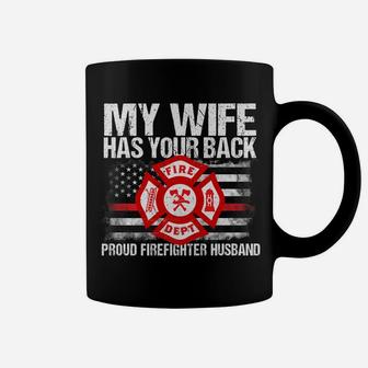 Mens My Wife Has Your Back Firefighter Family Gift For Husband Coffee Mug | Crazezy UK
