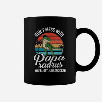 Mens Papasaurus Rex Dinosaur Papa T-Rex Father's Day Gift Coffee Mug | Crazezy DE