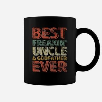 Mens Perfect Xmas Gift Dad Best Freakin' Uncle And Godfather Ever Coffee Mug | Crazezy