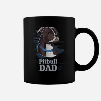 Mens Pitbull Dad Dog Lover Illustration Pitbull Owner Coffee Mug | Crazezy DE
