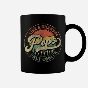 Mens Pops Like A Grandpa Only Cooler Vintage Retro Pops Dad Coffee Mug | Crazezy DE