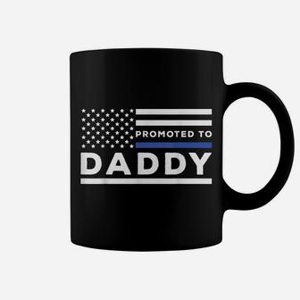 Mens Promoted To Daddy Funny Police Officer Future Father Dad Coffee Mug | Crazezy DE