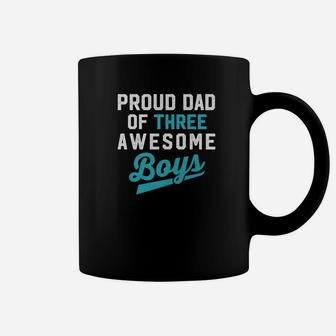 Mens Proud Dad Of Three Awesome Boys Dad Gif Coffee Mug - Thegiftio UK