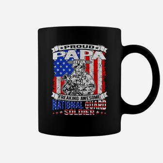 Mens Proud Papa Of A National Guard Soldier Army Grandfather Gift Coffee Mug | Crazezy