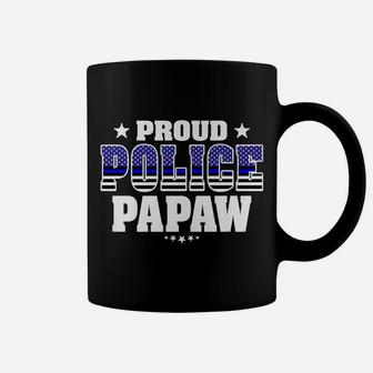 Mens Proud Police Papaw Thin Blue Line Us Flag Cop's Grandpa Coffee Mug | Crazezy UK