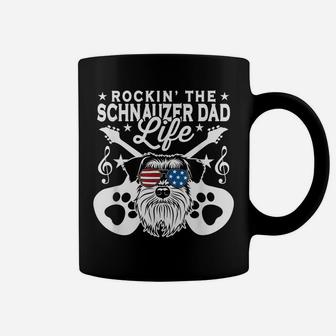 Mens Rockin The Schnauzer Dad Life Dog Lover Guitar Musician Coffee Mug | Crazezy
