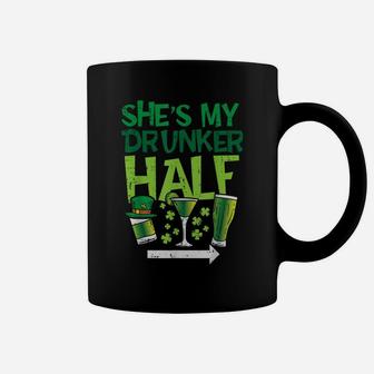 Mens Shes My Drunker Half St Patrick Day Matching Couple His Gift Coffee Mug | Crazezy