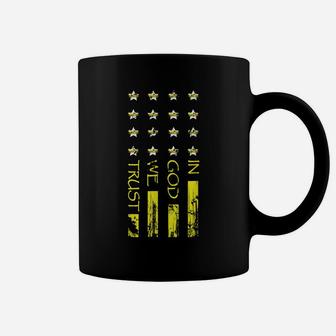 Mens Tow Truck Driver Gift Idea In God We Trust Yellow Line Coffee Mug | Crazezy CA