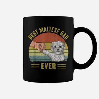 Mens Vintage Best Maltese Dog Dad Ever Fist Bump Funny Dog Lover Coffee Mug | Crazezy CA