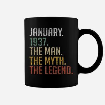 Mens Vintage January 1937 Retro 84 Years Old 84Th Birthday Gift Coffee Mug | Crazezy