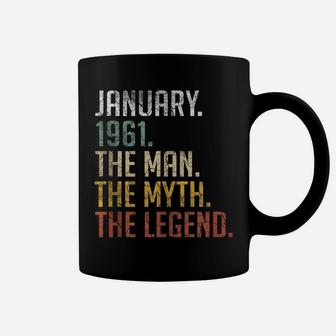 Mens Vintage January 1961 Retro 60 Years Old 60Th Birthday Gift Coffee Mug | Crazezy UK