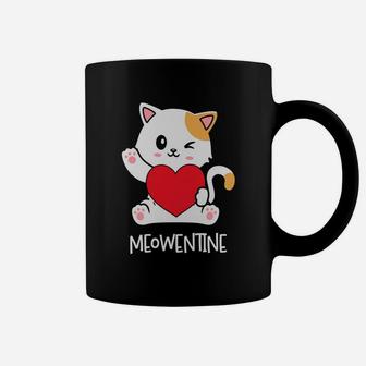 Meowentine Valentine Gift Cute Cat Kitten Happy Valentines Day Coffee Mug - Seseable