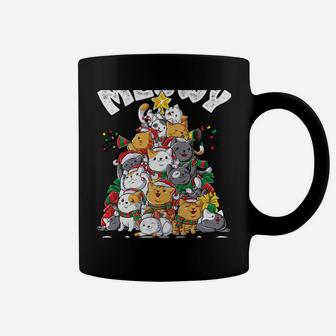 Meowy Catmas Cat Christmas Tree Xmas Kids Girls Boys Gifts Coffee Mug | Crazezy