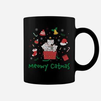 Meowy Catmas Cute Christmas Cat Lover Kitties Xmas Coffee Mug | Crazezy