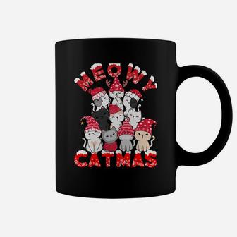 Meowy Catmas Funny Santa Cats Tree Reindeer Christmas Tree Sweatshirt Coffee Mug | Crazezy AU