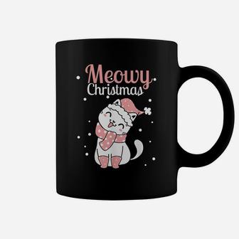 Meowy Catmas Meowy Xmas Winter Holidays Reindeer Cat Lovers Coffee Mug | Crazezy