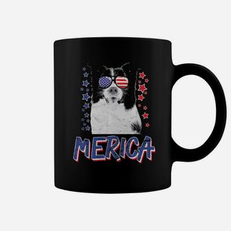 Merica Border Collie Dog 4Th Of July Usa Gift Coffee Mug - Monsterry