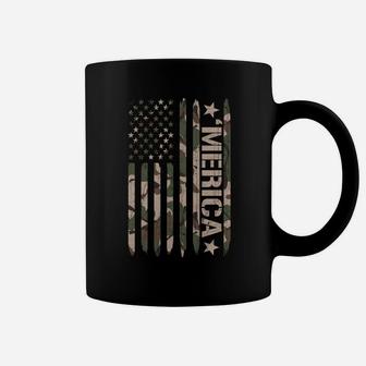 Merica Camo American Flag Gift Camouflage Camoflauge Coffee Mug | Crazezy