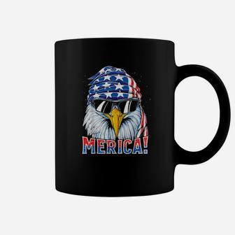 Merica Eagle 4Th Of July American Flag Sunglasses Coffee Mug - Monsterry