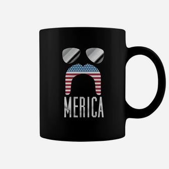 Merica Mustache And Sunglasses Coffee Mug | Crazezy UK