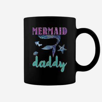 Mermaid Daddy Mens Mermaid Birthday Party Matching Family Coffee Mug | Crazezy