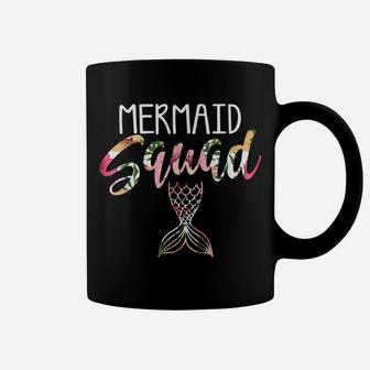 Mermaid Squad Mermaid Birthday Funny Flower Party Family Tee Coffee Mug | Crazezy