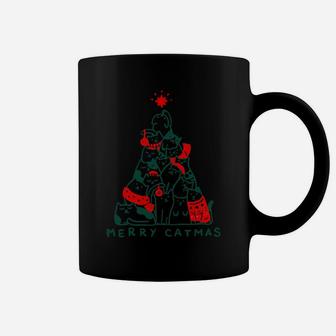 Merry Catmas Cat Christmas Tree Xmas Decorations Sweatshirt Coffee Mug | Crazezy