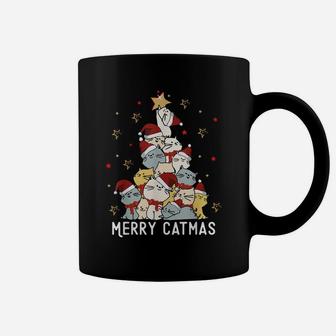 Merry Catmas Christmas Tree Winter Cats Santa Cat Lover Cute Coffee Mug | Crazezy CA