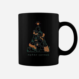 Merry Catmas Funny Cats Christmas Tree Xmas Gift Coffee Mug | Crazezy DE