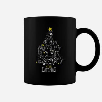 Merry Catsmas Tree Funny Xmas Christmas Gifts Cat Lovers Coffee Mug | Crazezy UK