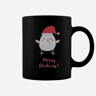 Merry Chickmas Chicken Hat Santa Clause Coffee Mug - Monsterry DE