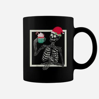 Merry Christmas Funny Santa Hat Christmas Drink Skeleton Coffee Mug | Crazezy DE