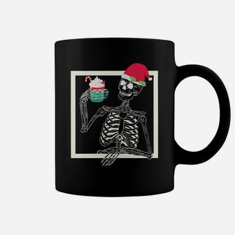 Merry Christmas Funny Santa Hat Christmas Drink Skeleton Sweatshirt Coffee Mug | Crazezy AU