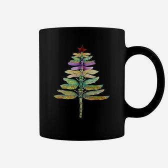 Merry Christmas Insect Lover Xmas Dragonfly Christmas Tree Sweatshirt Coffee Mug | Crazezy DE