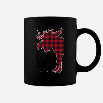 Merry Christmas Red Plaid Buffalo Moose Couples Matching Sweatshirt Coffee Mug | Crazezy CA