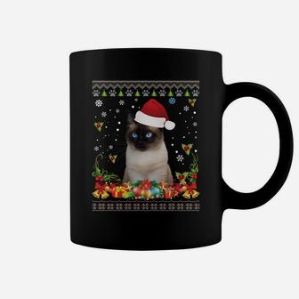 Merry Christmas Siamese Cat Ugly Sweater Santa Claus Lover Coffee Mug | Crazezy CA