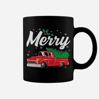 Merry Christmas Tree Red Truck Funny Family Holiday Gift Coffee Mug | Crazezy