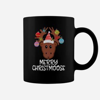 Merry Christmoose Animal Christmas Pajama Moose Pun Gift Coffee Mug | Crazezy CA