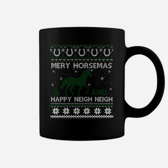 Merry Horsemas Horse Rider Christmas Ugly Xmas Sweater Sweatshirt Coffee Mug | Crazezy