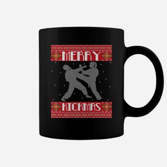 Merry Kickmas Karate Martial Arts Ugly Christmas Sweater Coffee Mug | Crazezy DE