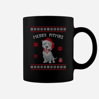 Merry Pitmas Ugly Christmas Style Christmas Dog Pit-Bull Coffee Mug | Crazezy CA