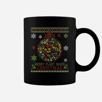 Merry Plant Based Christmas Vegan Xmas Gift Ugly Sweater Sweatshirt Coffee Mug | Crazezy DE